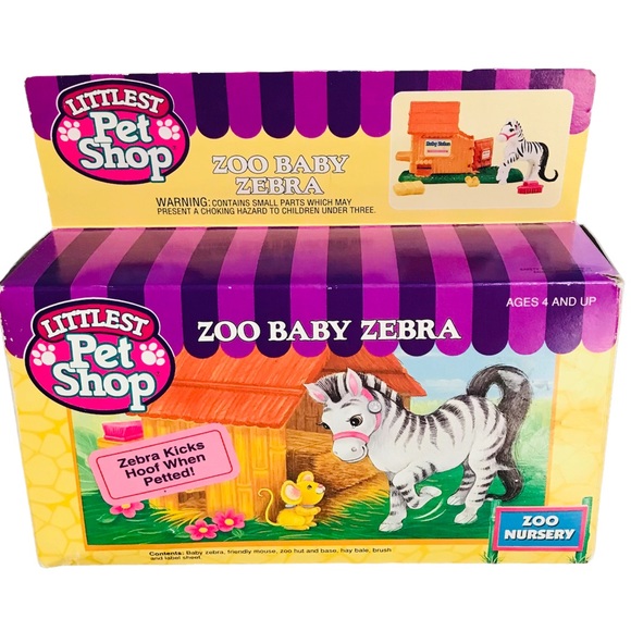Vintage Kenner Littlest Pet Shop Zoo Baby Nursery Zebra - Picture 1 of 3